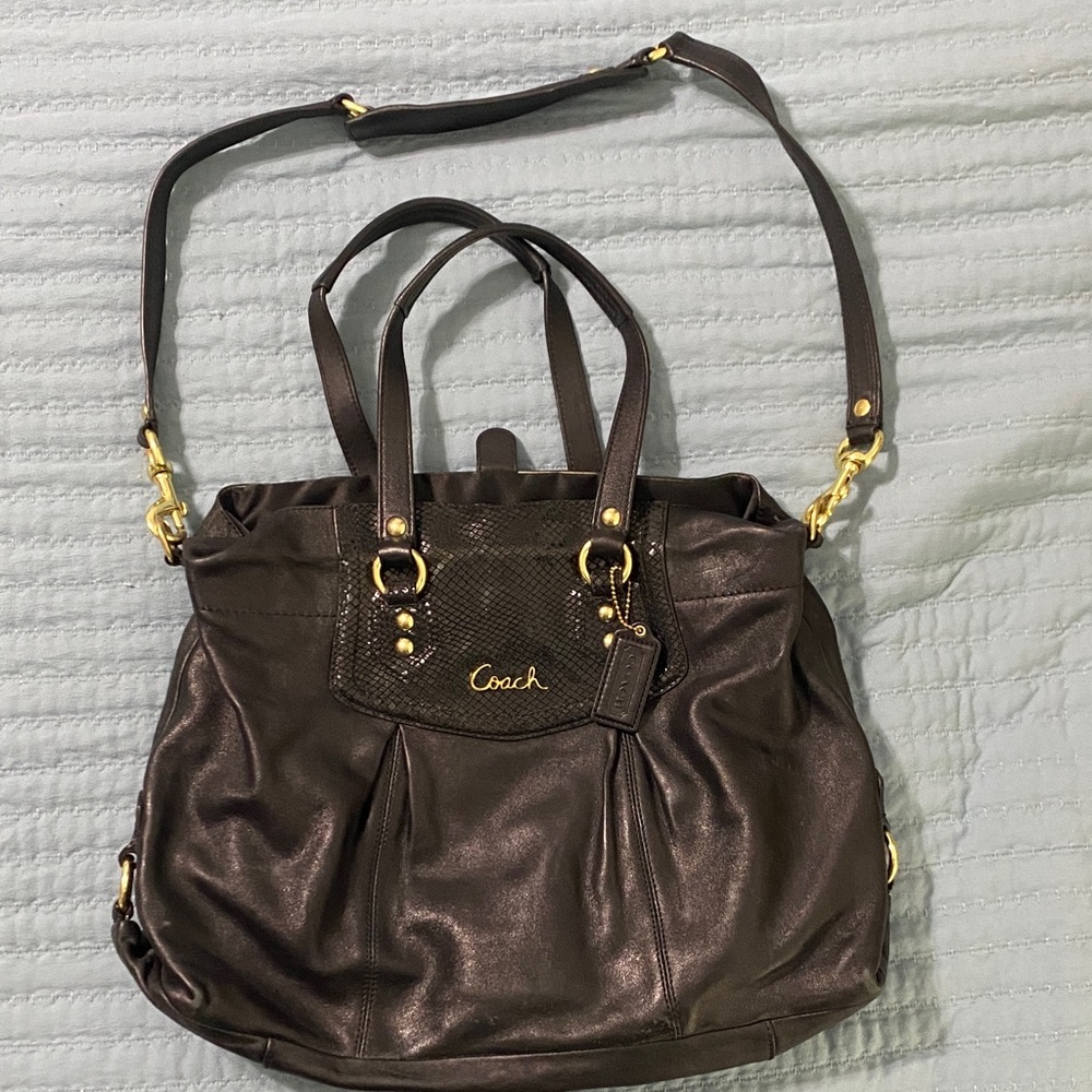 Coach Black Leather Shoulder Bag
